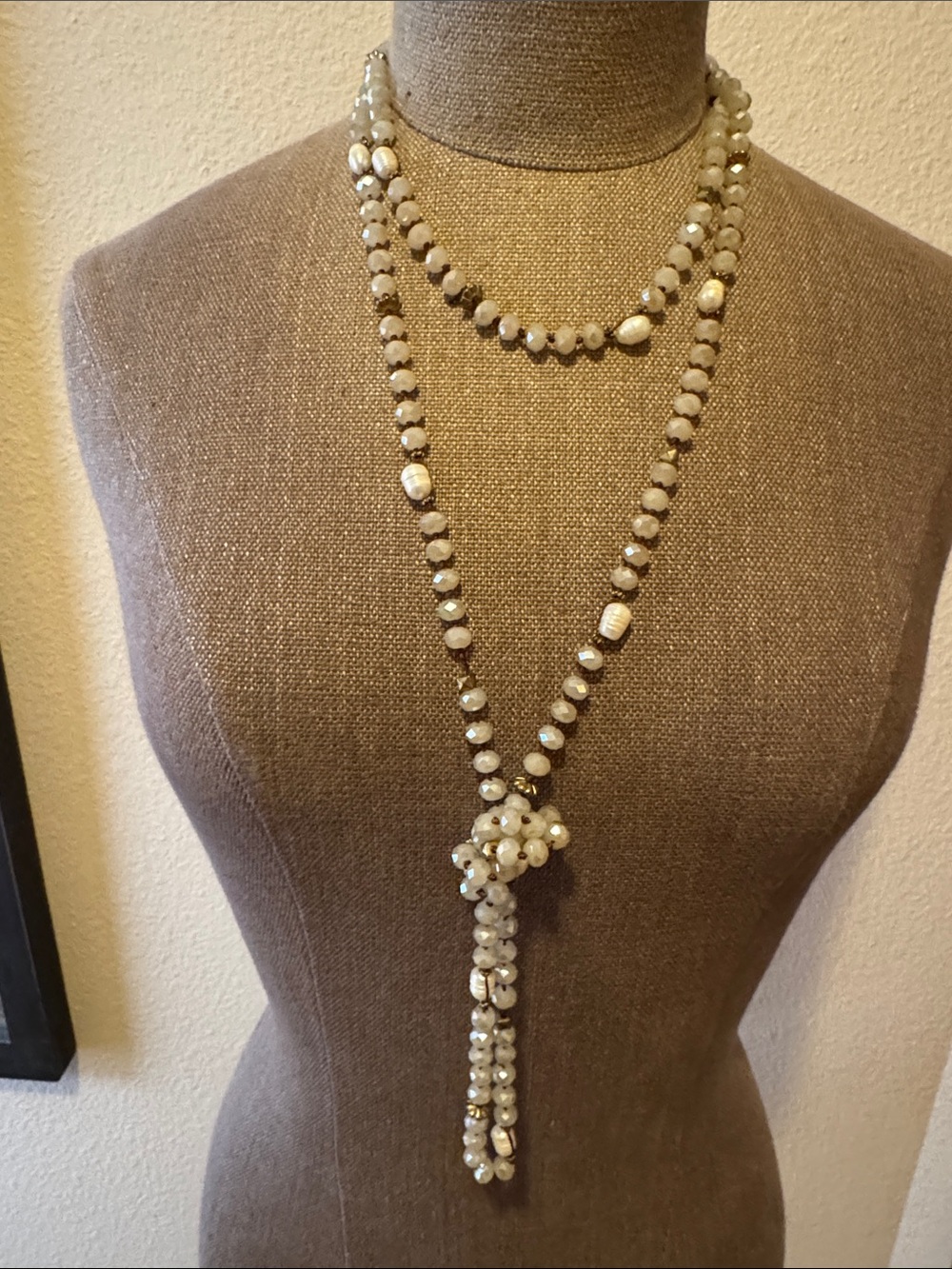 Baroque Pearl Beaded Long Necklace Gorgeous!